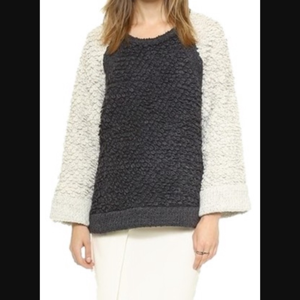 Iro Colorblock Ecru And Charcoal Gray Sweater - image 6